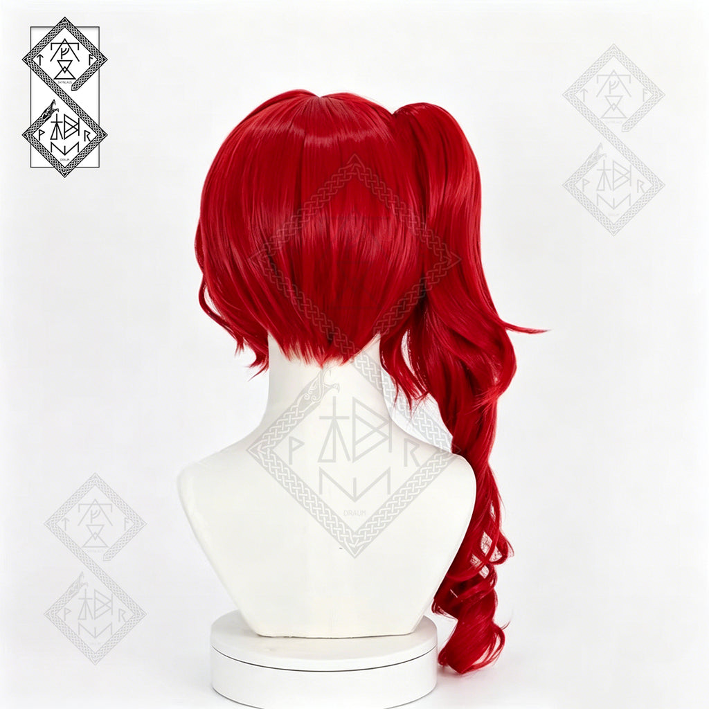 Identity V Priestess Cosplay Wig Red Witch Hair Fiona Gilman Costume Wig Heat Resistant Anime Wig