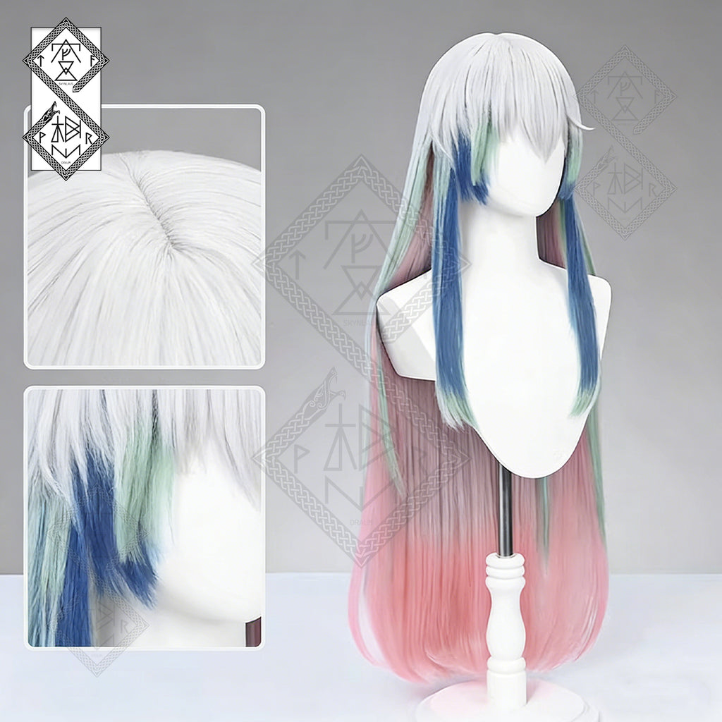 Arknights Yi & Ji Cosplay Wig Gradient Ombre Synthetic Anime Costume Hair(Yi Ver.1)