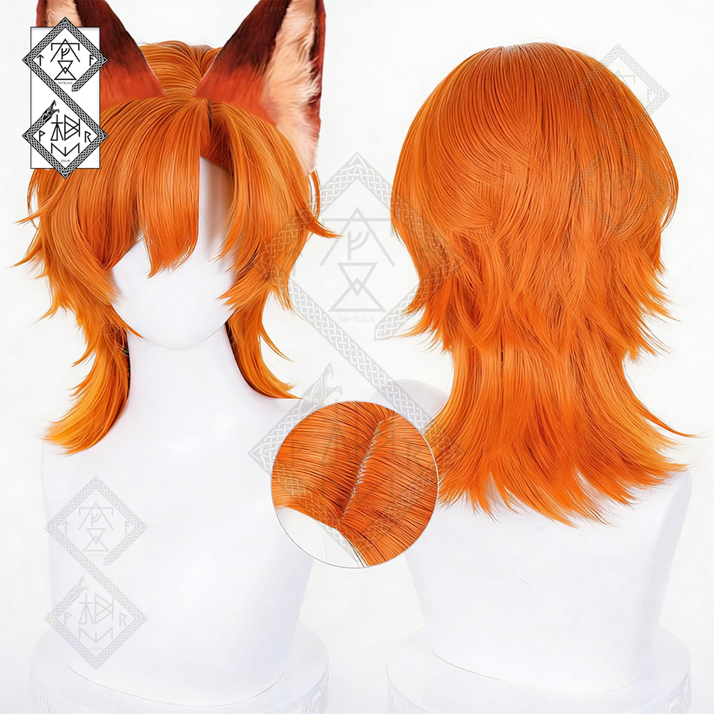 Zootopia 2 Nick Wilde Cosplay Wig Orange Mixed Color Anime Wig Heat Resistant Synthetic Hair(Style 2: Wolf Cut Version)