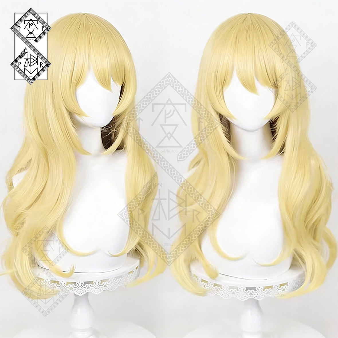 Kaori Miyazono Cosplay Wig Your Lie in April Blonde Curly Anime Wig Heat Resistant Synthetic Hair(Style 1: Round Scalp Version)