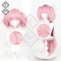 Madoka Kaname Cosplay Wig Puella Magi Madoka Magica Pink Twin Tails Anime Wig Heat Resistant Synthetic Hair(Style 1: Short Hair Version)
