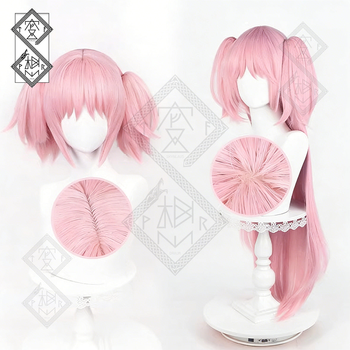 Madoka Kaname Cosplay Wig Puella Magi Madoka Magica Pink Twin Tails Anime Wig Heat Resistant Synthetic Hair(Style 1: Short Hair Version)