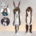 Arknights Amiya Cosplay Wig – Original Skin Gradient Braided Hair, Synhetic Hair for Rhythm Perception(Rhythm Synesthesia Version)