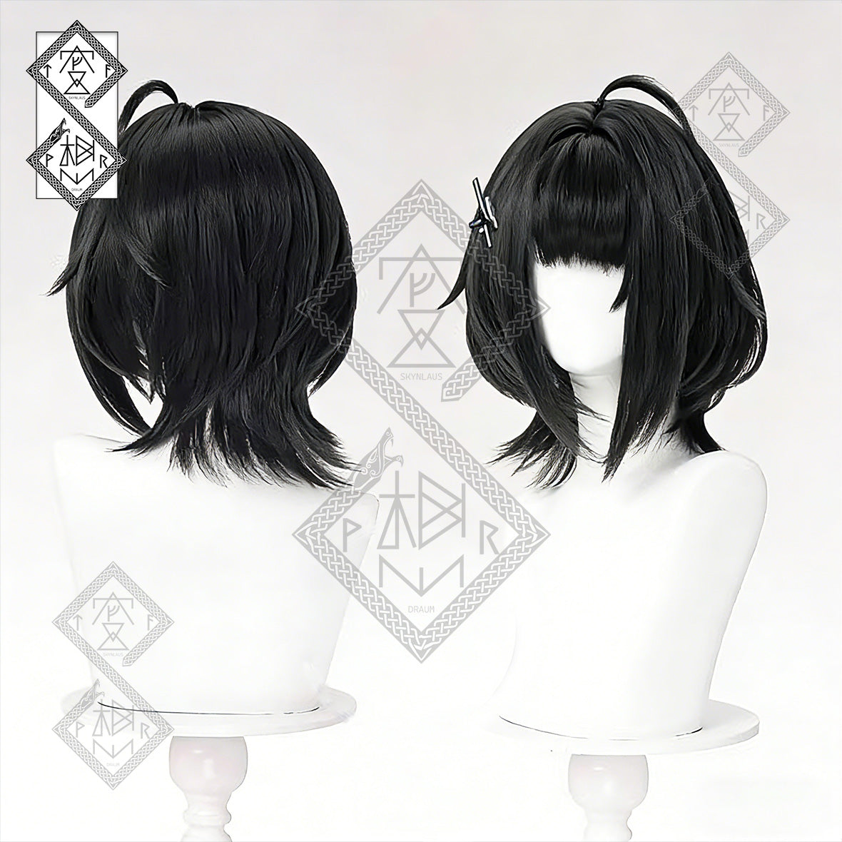 Arknights Endfield Administrator B Cosplay Wig – Short Bob Cut Brown Hair | Anime Cosplay Wig for Women(Black Style)