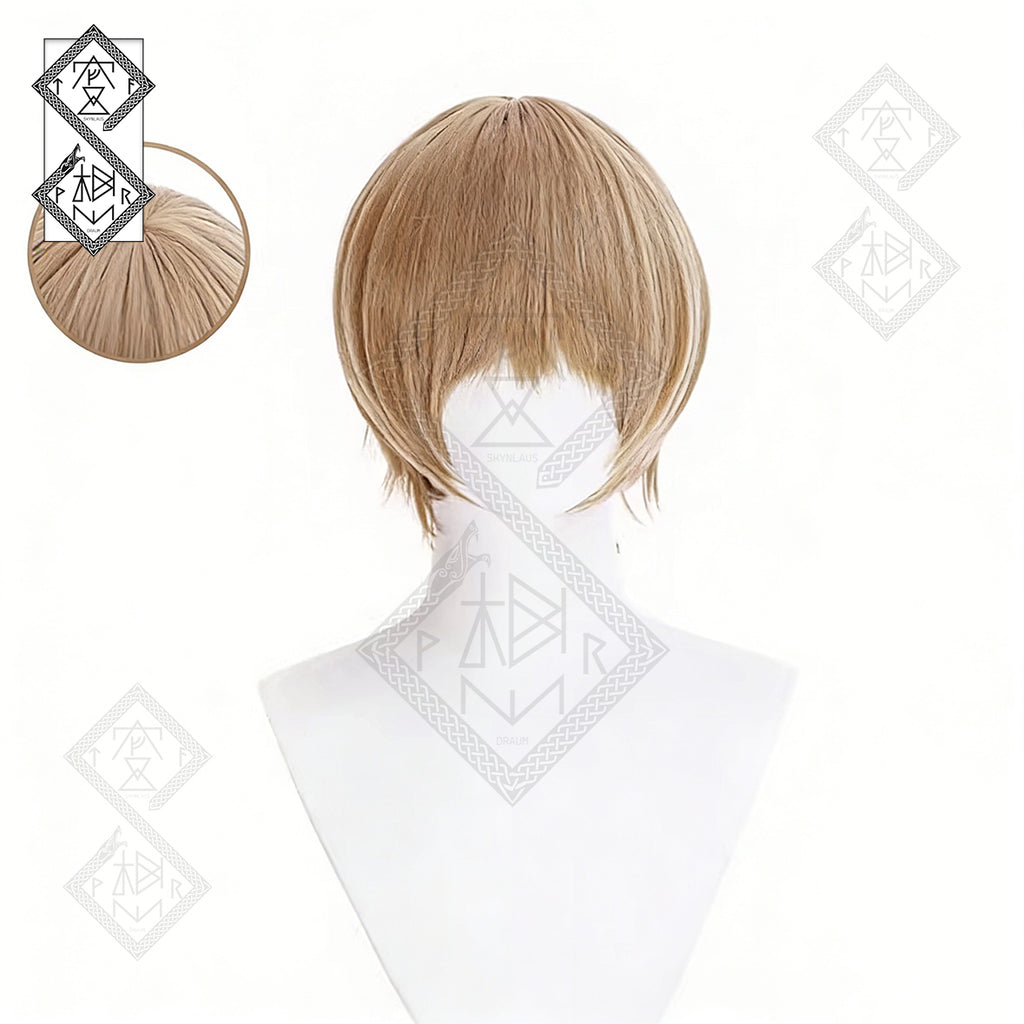 Gintama Okita Sougo Cosplay Wig Anime Silver White Wig Heat Resistant Synthetic Hair for Halloween Costume Party