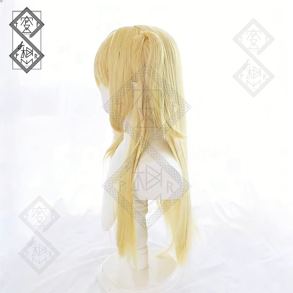 Death Note Misa Amane Cosplay Wig Blonde Anime Wig Heat Resistant Synthetic Hair for Halloween Costume Party