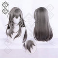 Honkai: Star Rail Stelle Cosplay Wig – Long Straight Silver Hair, Female Trailblazer Costume Prop(Gradient Ver.2)