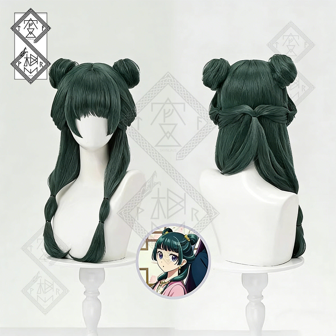 The Apothecary Diaries Maomao Cosplay Wig – Classic Chinese Style Updo with Bangs, Heat Resistant Festival Style Wig(Garden Party Style Wig Ver.3)