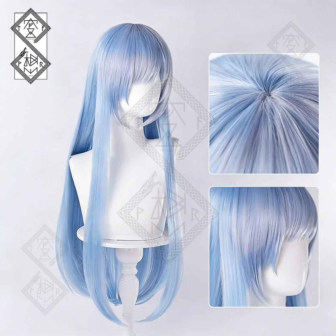 Re:Zero Rem Cosplay Wig Long Blue Anime Maid Hair Heat Resistant(Long Wig Ver.2)