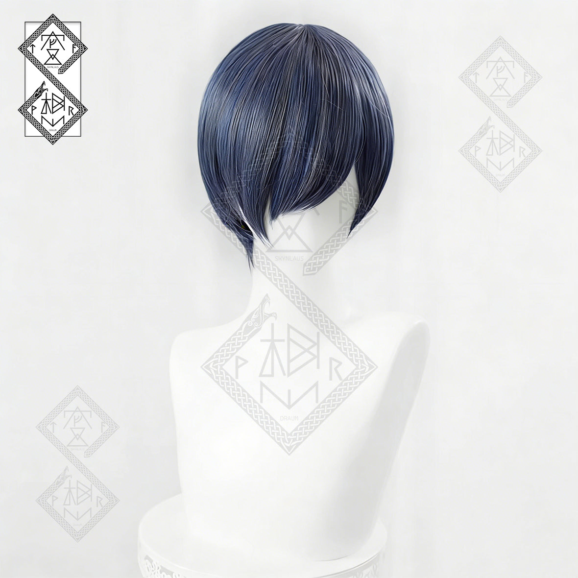 Ciel Phantomhive Cosplay Wig Black Butler Blue Gray Mixed Color Anime Wig Heat Resistant Synthetic Hair(Short Hair Ver.1)