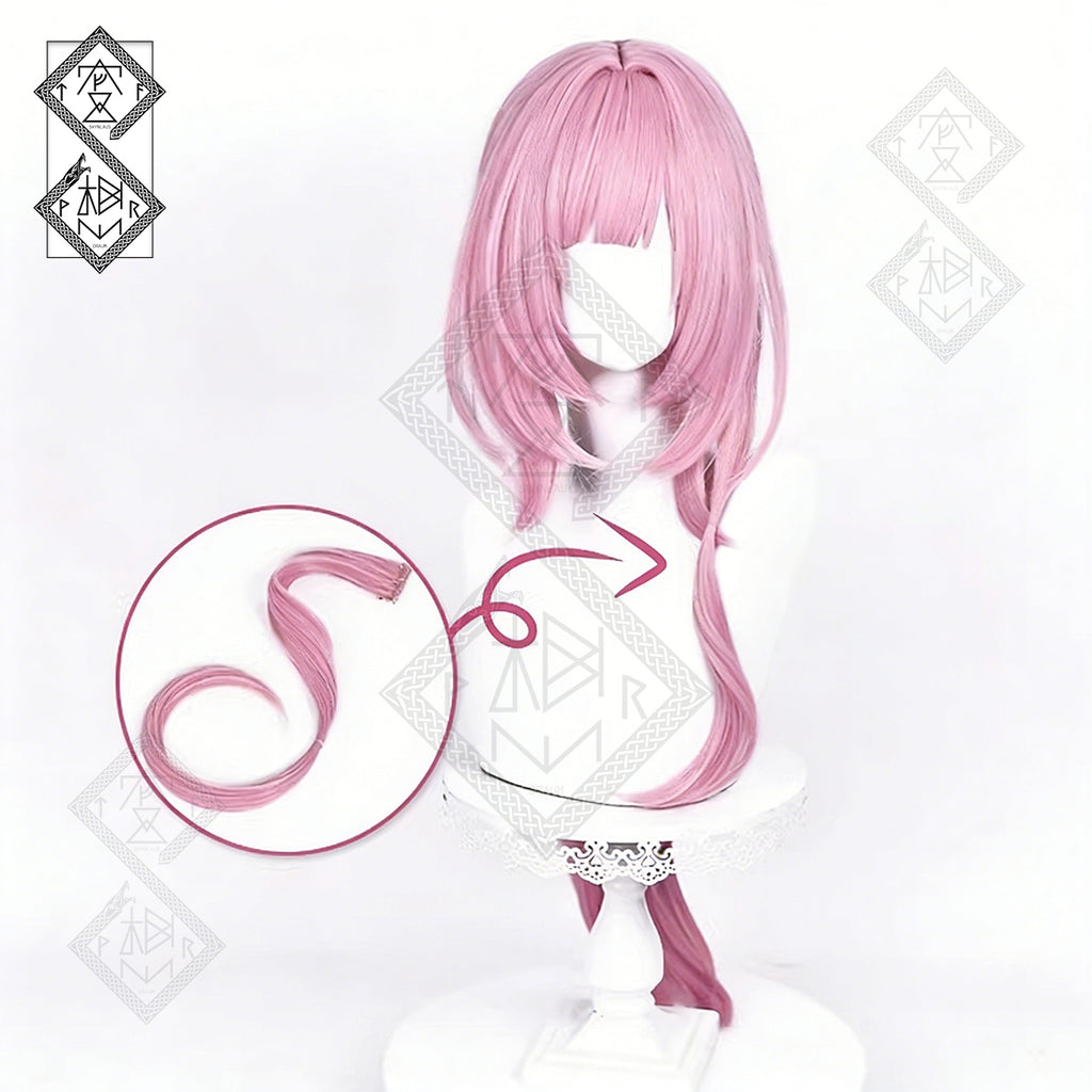 Elysia Herrscher of Human Ego Cosplay Wig – Honkai Impact 3rd Pink Anime Wig Heat Resistant Realistic Hair(Ver.1 Tied Style, 80cm + Hair Bundles)
