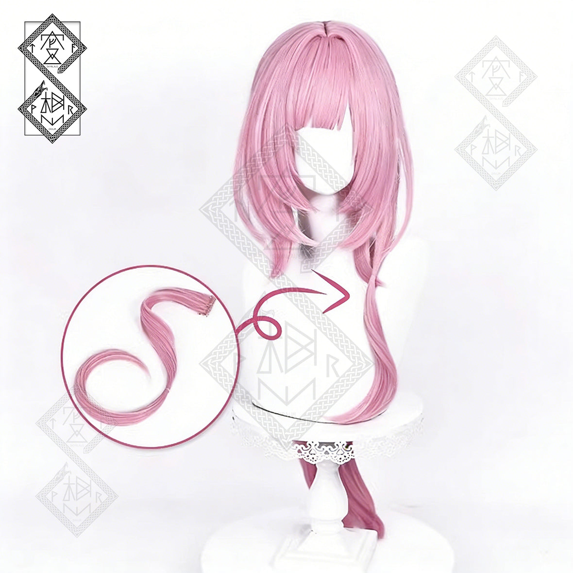 Elysia Herrscher of Human Ego Cosplay Wig – Honkai Impact 3rd Pink Anime Wig Heat Resistant Realistic Hair(Ver.1 Tied Style, 80cm + Hair Bundles)