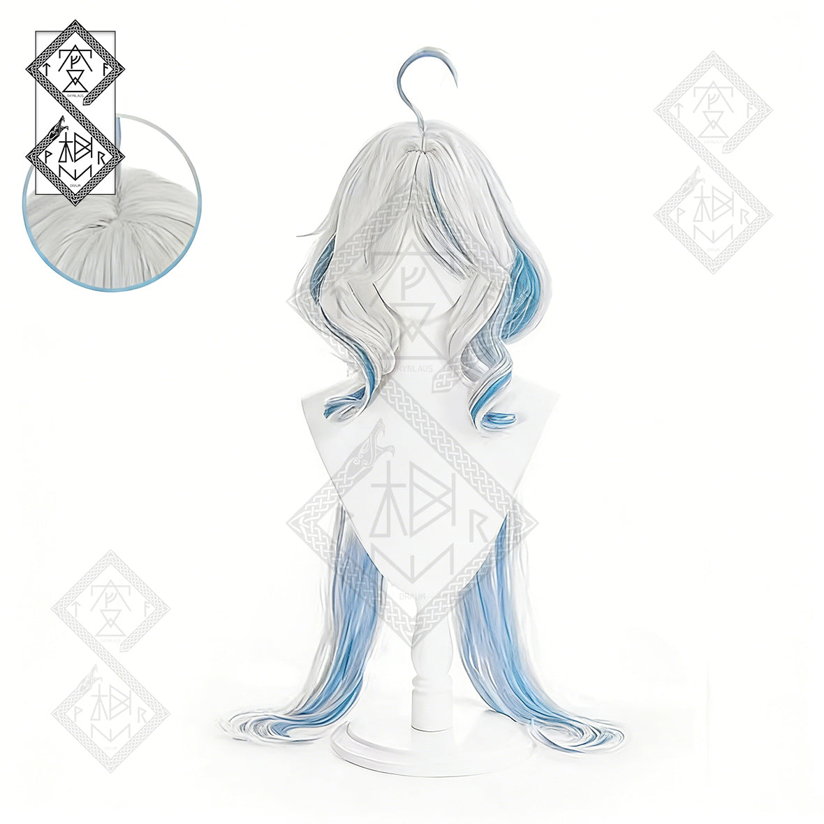 Genshin Impact Furina Cosplay Wig Focalors Hydro Archon Long Blue Gradient Hair Heat Resistant Costume Wig(Style 1 White Wig)