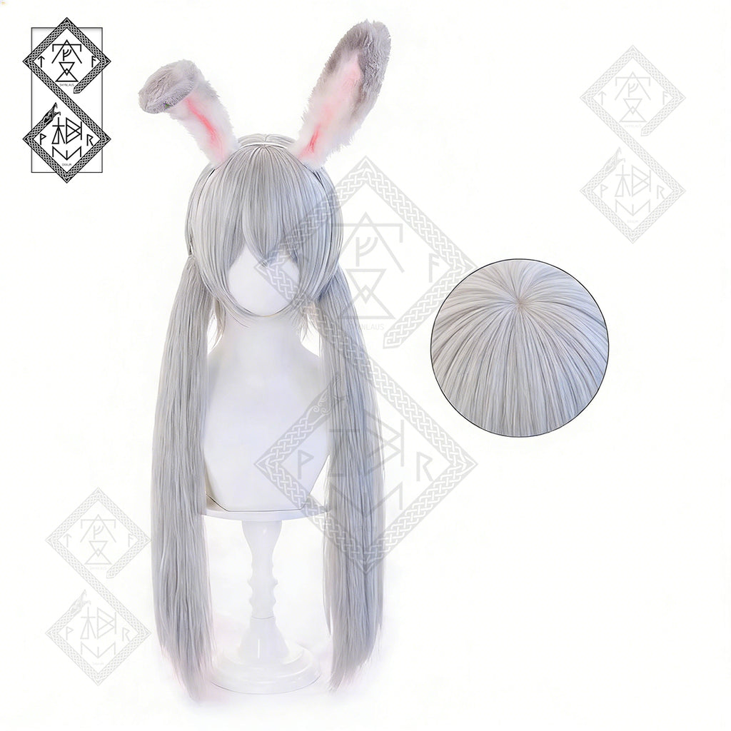 Zootopia Judy Hopps Cosplay Wig – Thick Braids with Gradient Synthetic Hair(Ver.1 Double Ponytail)