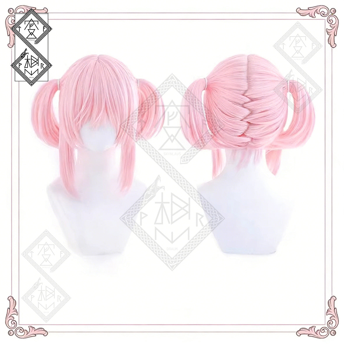 Anime Cosplay Wig for Madoka Kaname | Puella Magi Madoka Magica Twin Tail Wig | Heat Resistant Hair for Halloween & Cosplay(Ver.2 Styled Updo)
