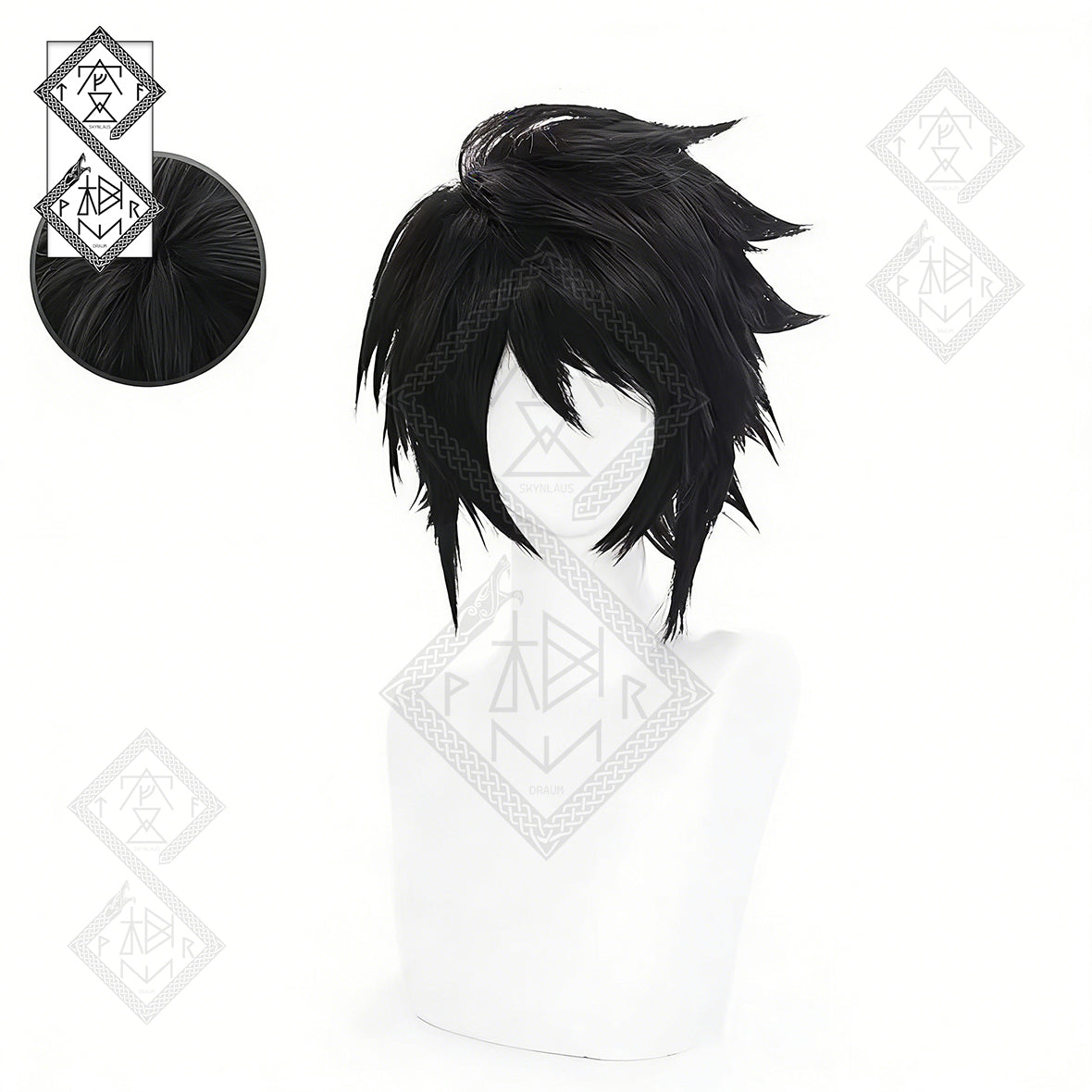 Death Note L Lawliet Cosplay Wig | Messy Black Anime Wig | Heat Resistant Synthetic Hair