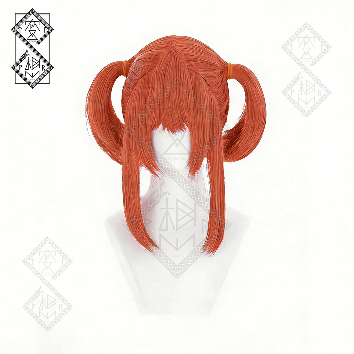 Gintama Kagura Cosplay Wig – Short Natural Hair, Heat Resistant Anime Costume Wig, With Hair Bun Accessory(Ver.3 Updo Wig Only)