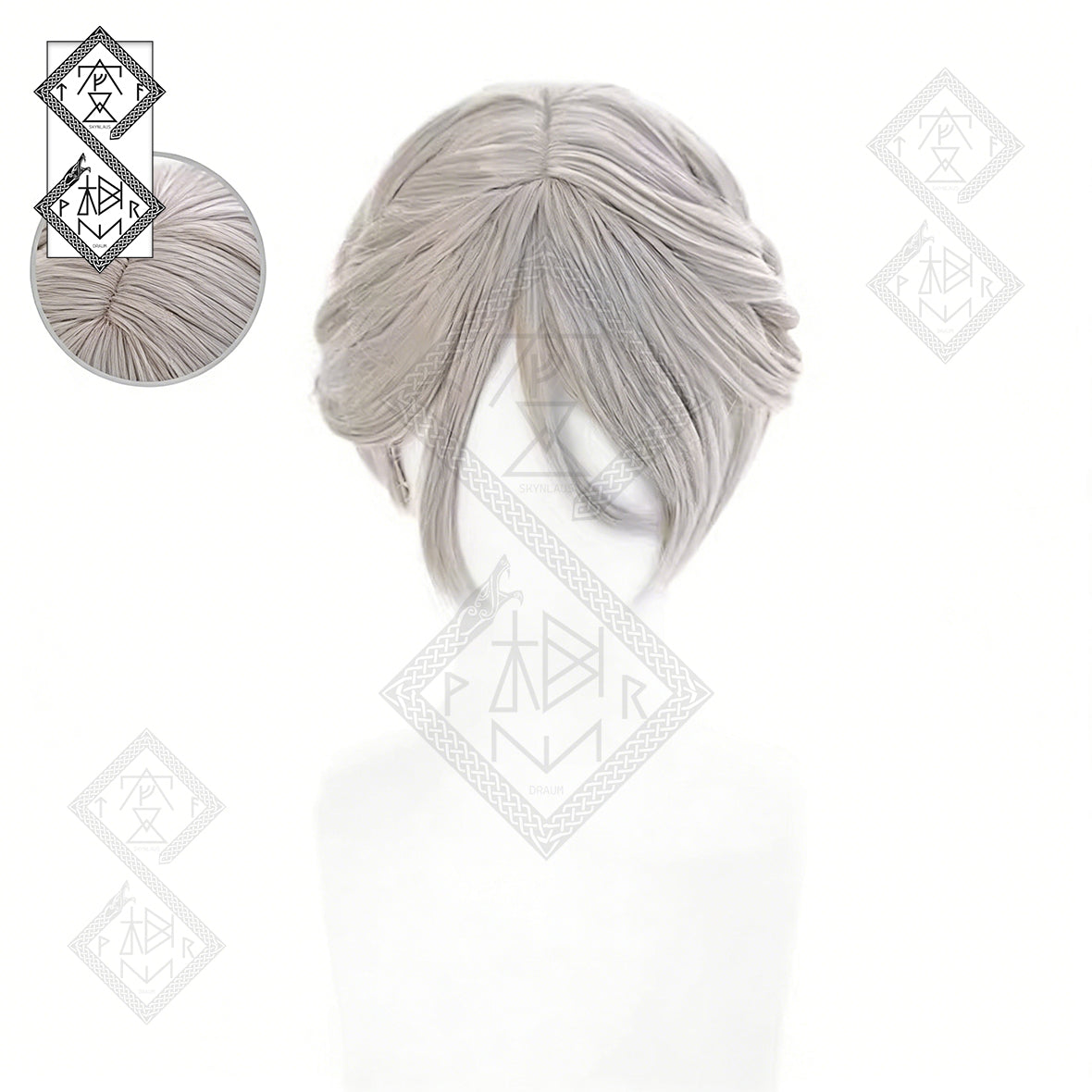 Identity V Bloody Queen Mary Cosplay Wig – Promise Day Styled Anime Wig with Hair Bun Clip Accessories