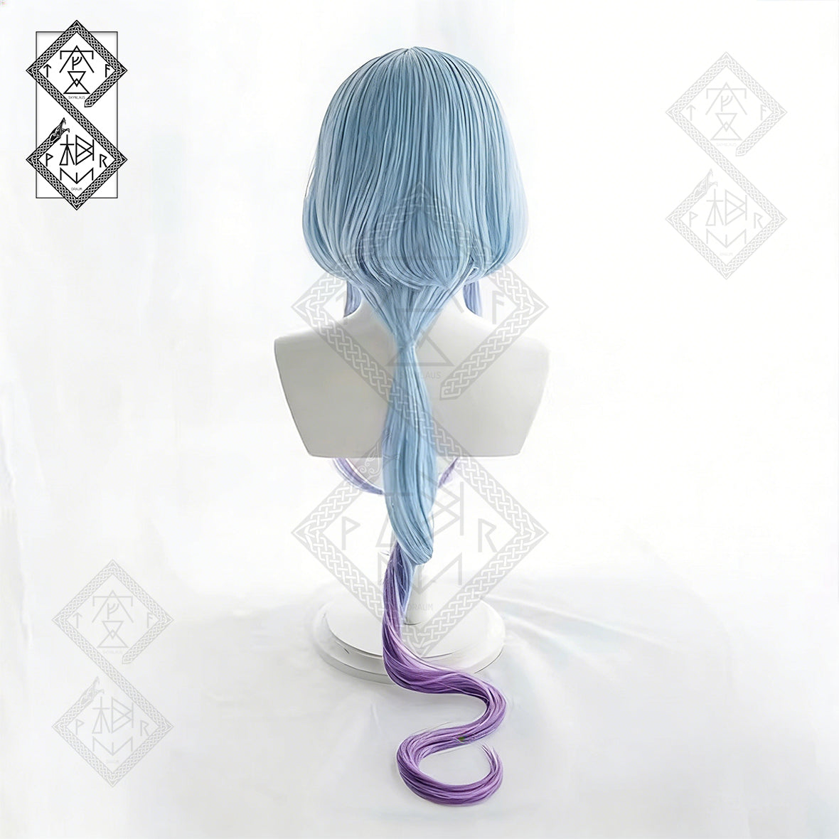 Arknights Mizuki Cosplay Wig Gradient Blue Purple Anime Wig Heat Resistant Synthetic Hair for Costume Party Halloween