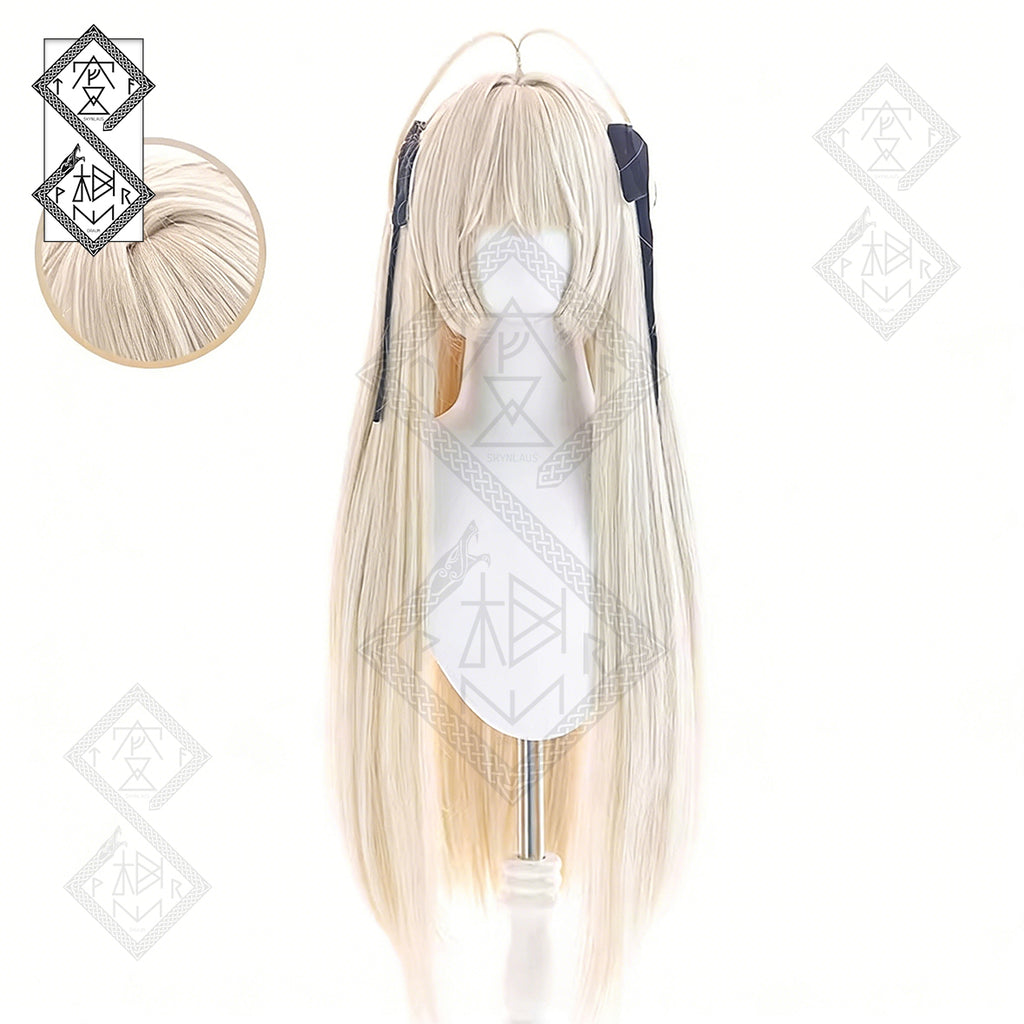 Yosuga no Sora Kasugano Sora Cosplay Wig Twin Tails Pre Styled Anime Wig with Bow Heat Resistant Synthetic Hair(Style 2: Long)