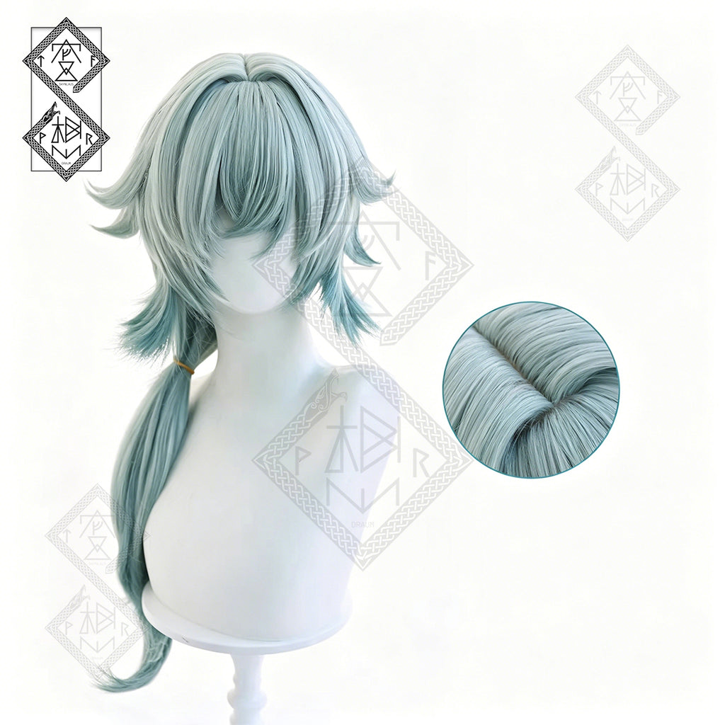 Honkai: Star Rail Anaxa Cosplay Wig Gradient Blue Purple Anime Wig Heat Resistant Halloween Costume Wig