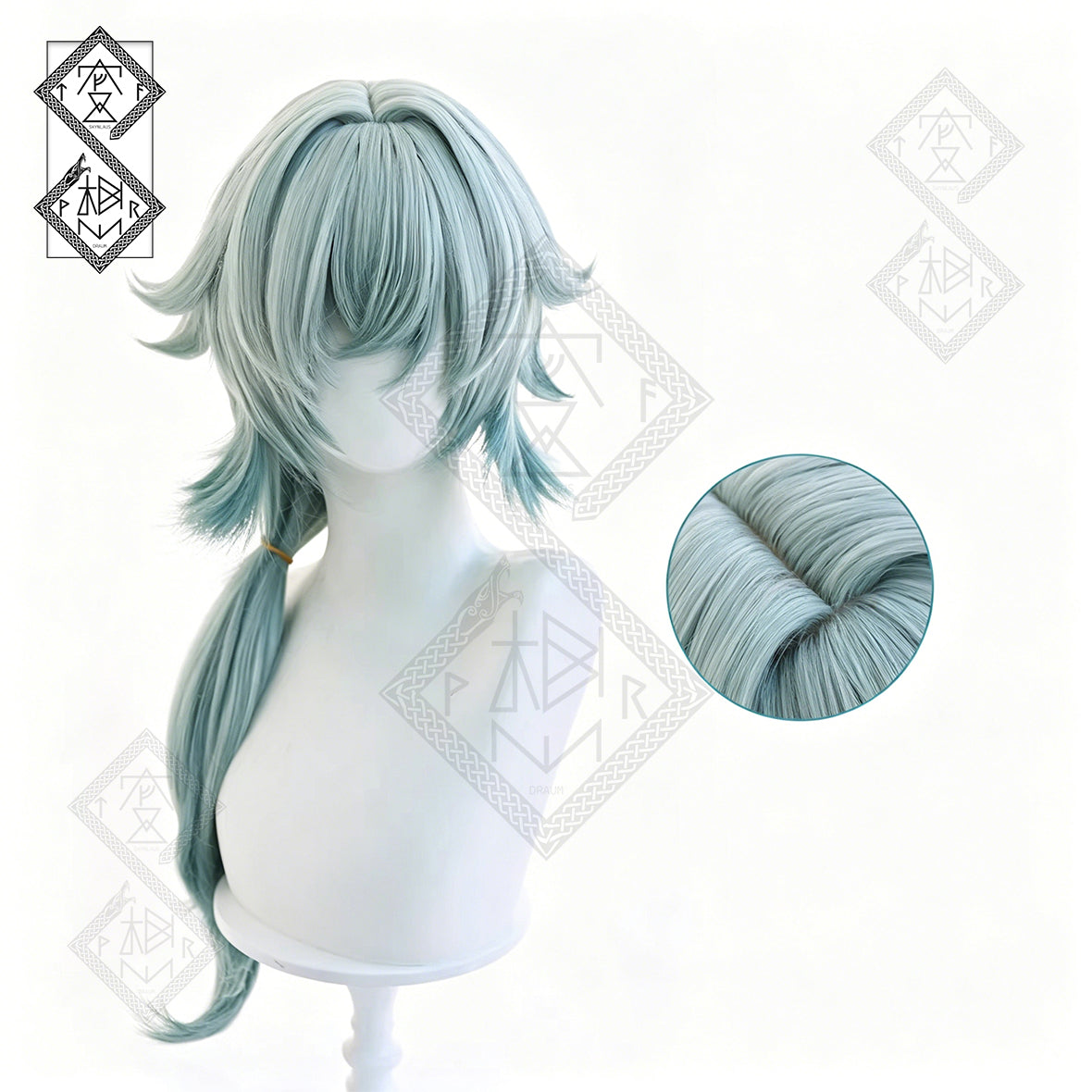 Honkai: Star Rail Anaxa Cosplay Wig Gradient Blue Purple Anime Wig Heat Resistant Halloween Costume Wig