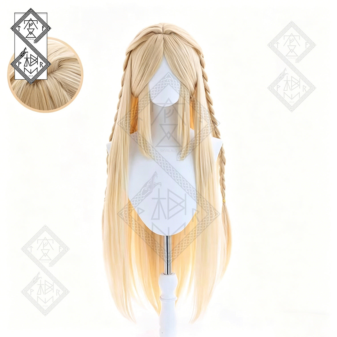 Wuthering Waves Cartethyia Cosplay Wig Pre Styled Crimped Braided Anime Wig Heat Resistant Halloween Costume Wig