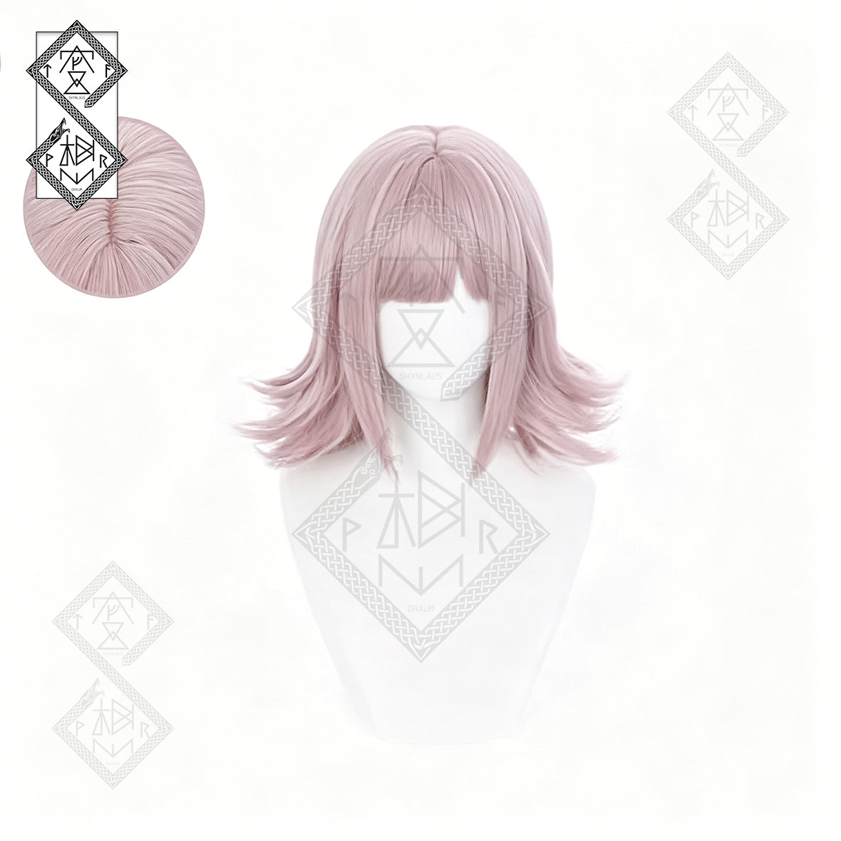 Danganronpa Chiaki Nanami Cosplay Wig Pink Short Bob Anime Wig Face Shape Slim