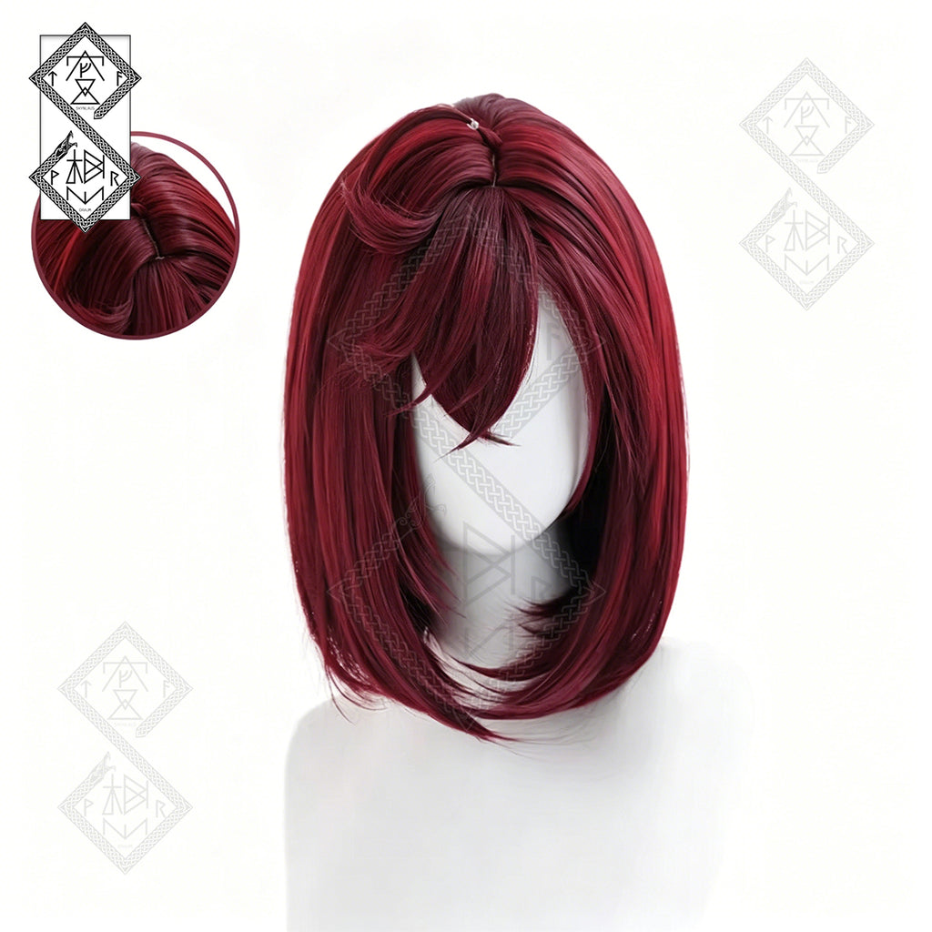 Dandadan Momo Ayase Cosplay Wig Dark Red Short Bob Anime Wig Halloween Costume Hair for Women