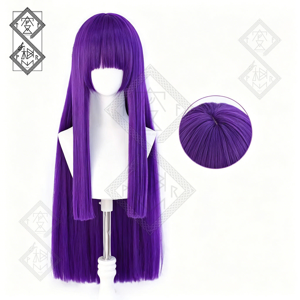 Frieren: Beyond Journey’s End Fern Cosplay Wig Purple Long Straight Anime Wig Heat Resistant Synthetic Hair for Women Halloween Costume
