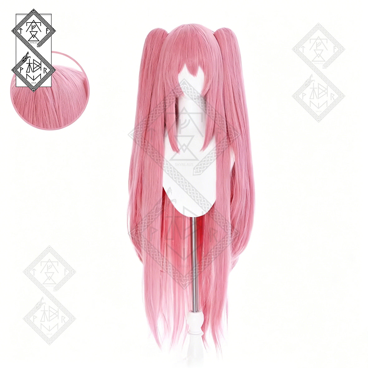 Krul Tepes Cosplay Wig Seraph of the End Twin Ponytail Pink Wig Claw Clip Anime Costume Hair Heat Resistant Synthetic