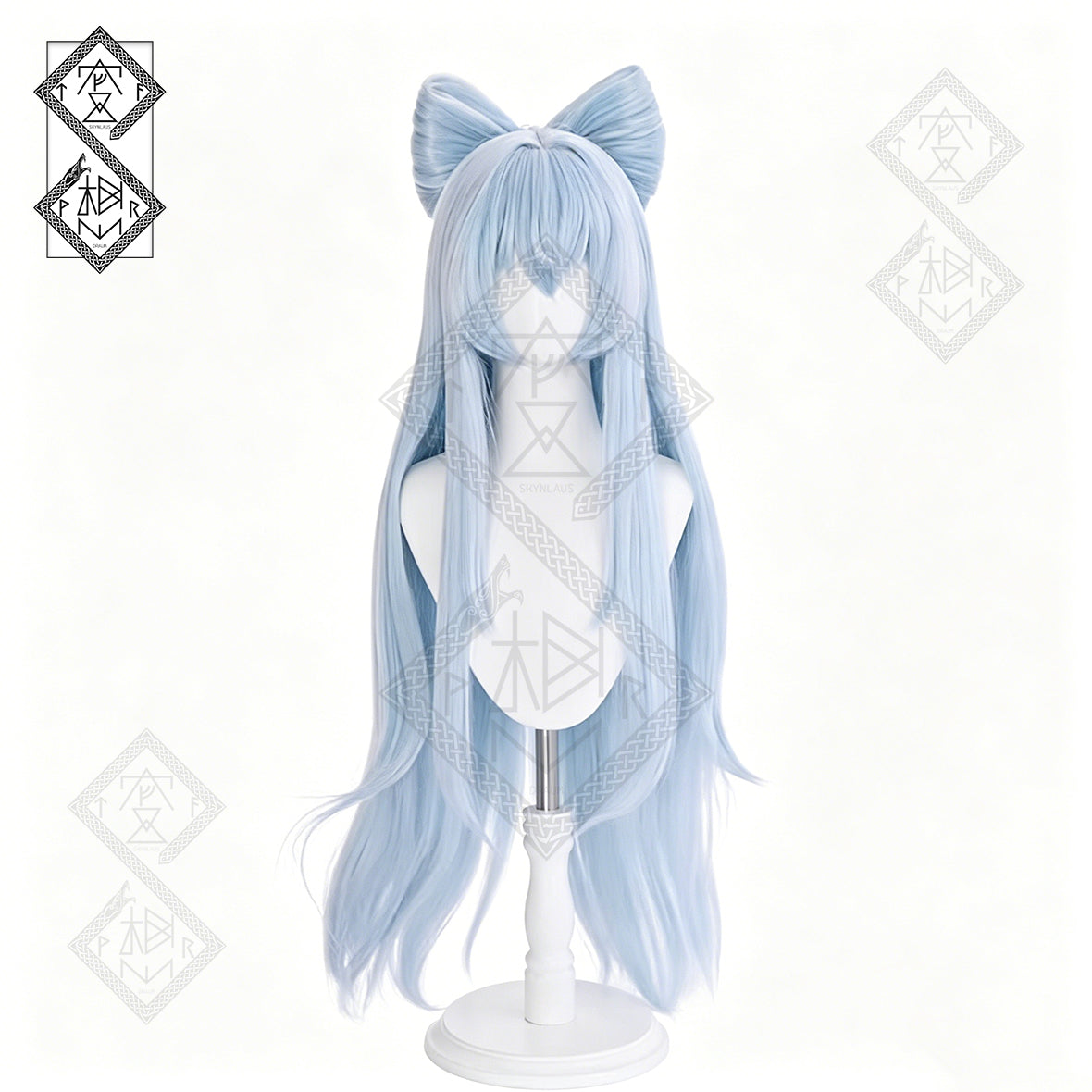 Genshin Impact Yumemizuki Mizuki Cosplay Wig with Detachable Bow Bun – Heat Resistant Anime Wig for Halloween Party & Costume