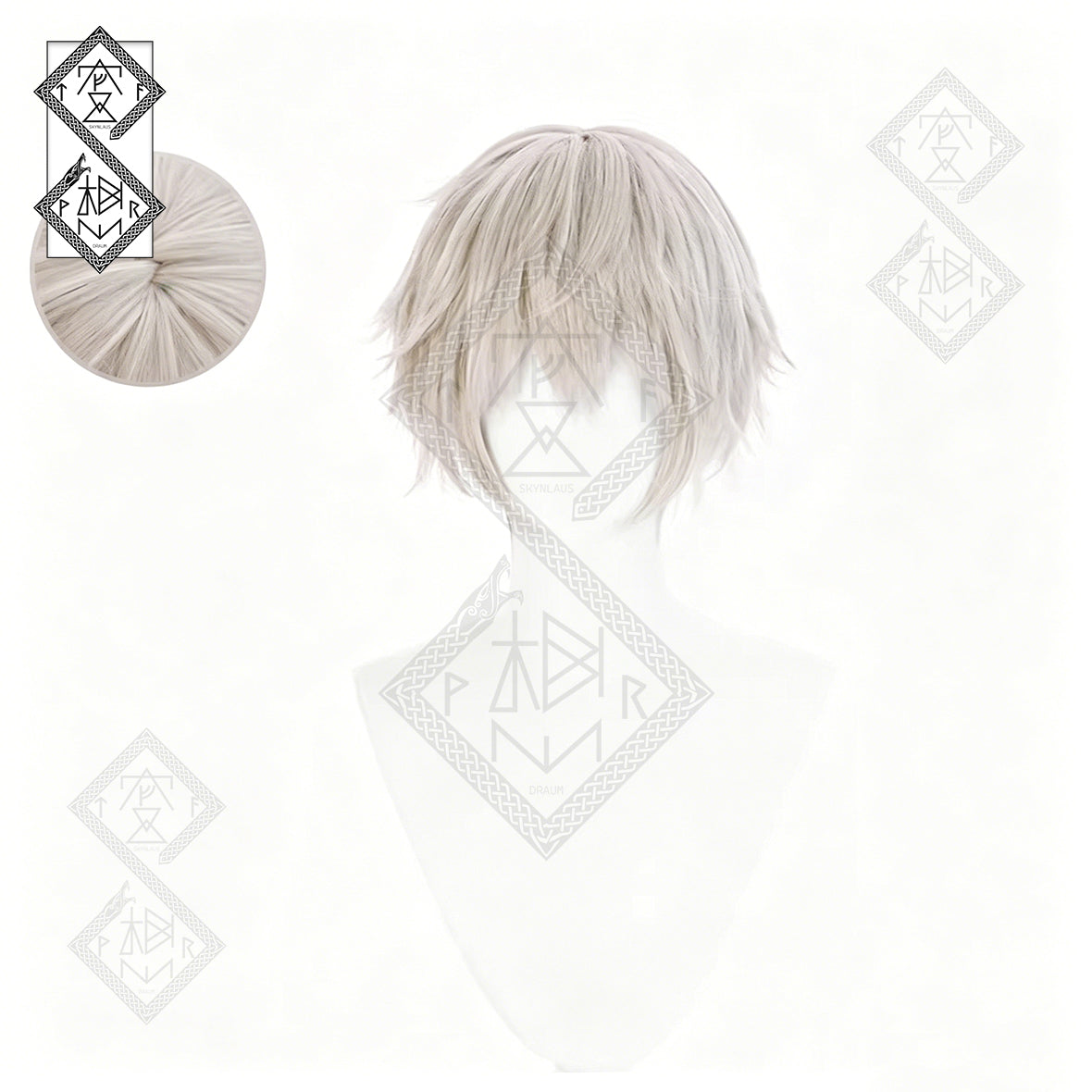 Tokyo Ghoul Ken Kaneki Cosplay Wig White Anime Wig Heat Resistant Synthetic Hair Pre-Styled Layered Bangs Costume Wig