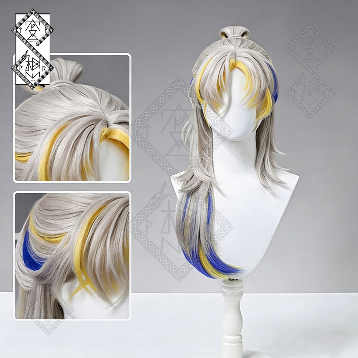 Arknights Yi & Ji Cosplay Wig Gradient Ombre Synthetic Anime Costume Hair(Ji Ver.2)