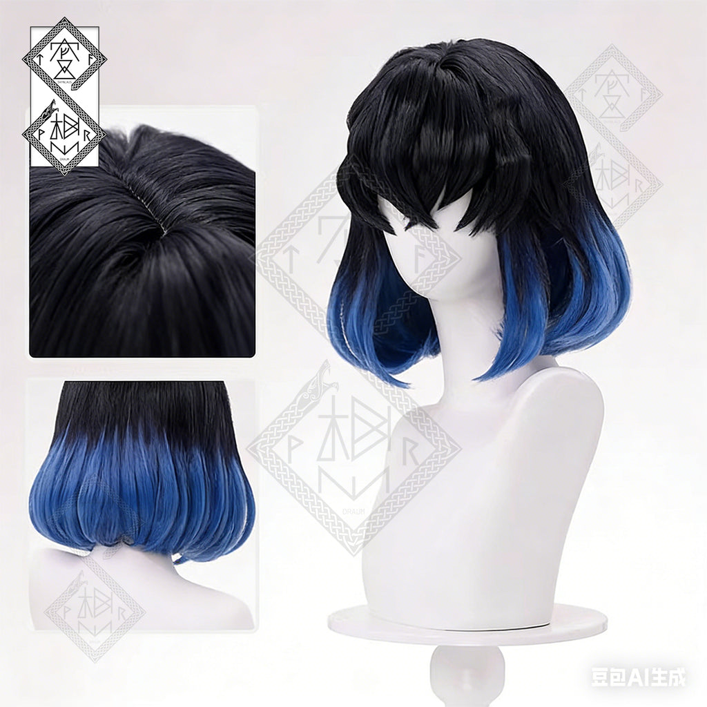 Demon Slayer Zenitsu Giyu Inosuke Cosplay Wig – Inosuke Wig Fluffy Anime Wig | Kimetsu no Yaiba Cosplay Hair Heat Resistant for Halloween(Ver.3)