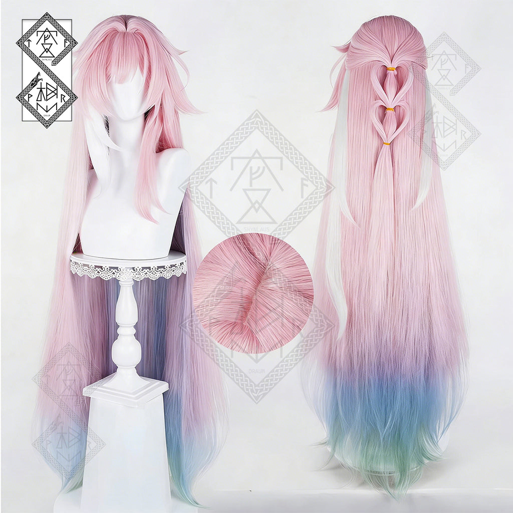 Honkai: Star Rail Cyrene Cosplay Wig – Mixed Color Fluffy Anime Hair Wig(Ver.2 Upgraded Two-Tone)