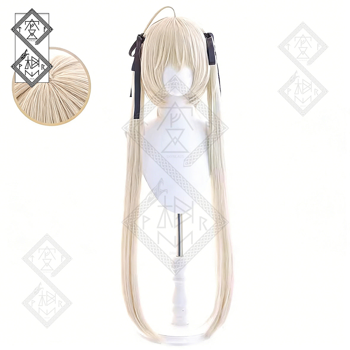 Yosuga no Sora Kasugano Sora Cosplay Wig Twin Tails Pre Styled Anime Wig with Bow Heat Resistant Synthetic Hair(Style 1: Short)