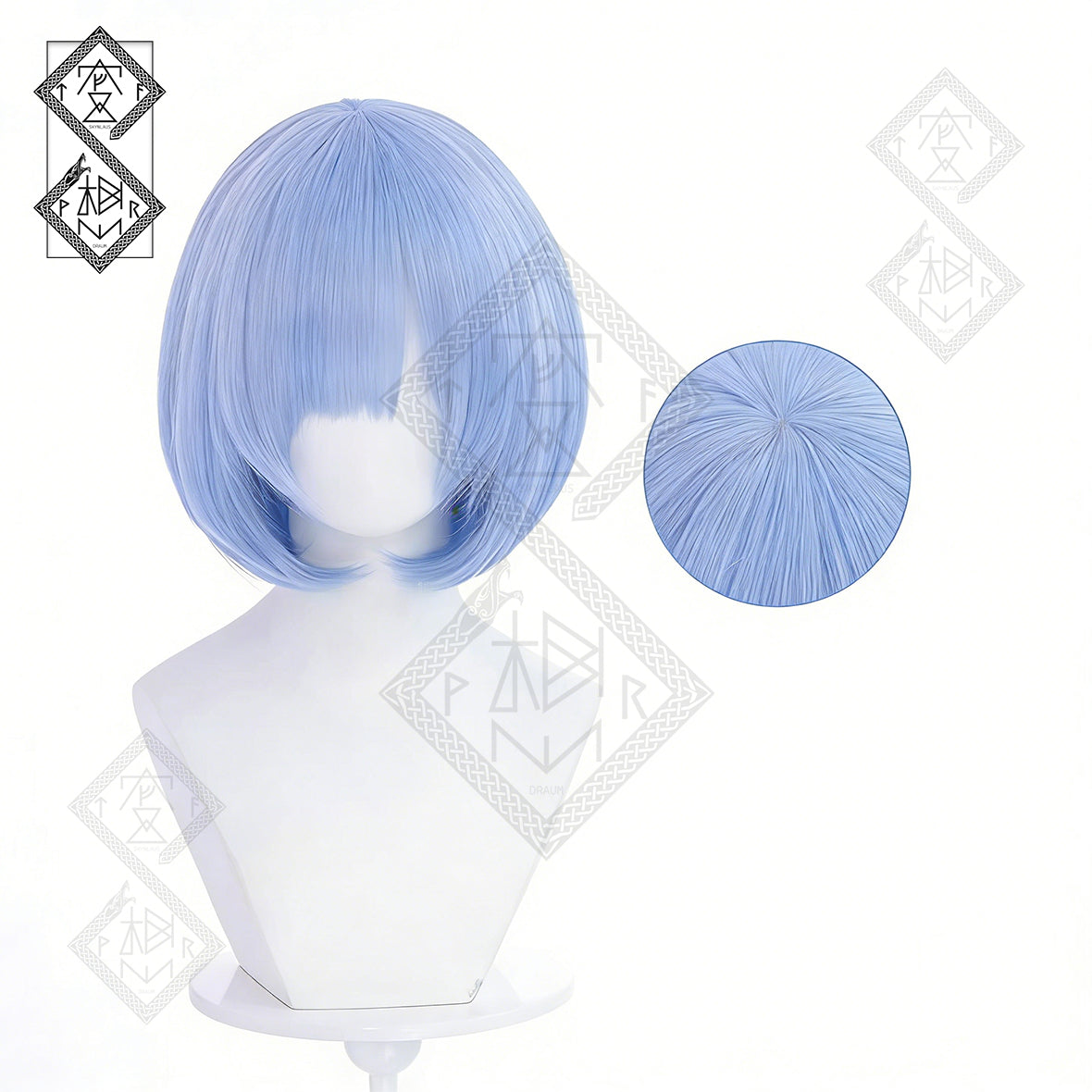 Re Zero Rem Ram Cosplay Wig Blue Pink Long Straight Anime Wig Heat Resistant Costume Hair for Women(Ver.2 Rem)
