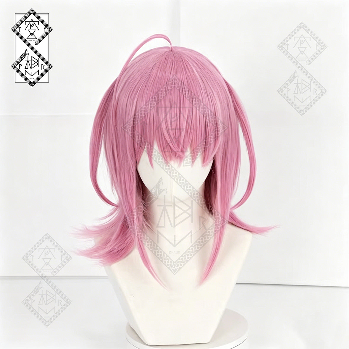 Shugo Chara Amu Hinamori Cosplay Wig Pink Clip-On Twin Ponytails Anime Wig(Ver.2 Double Pigtail Style)