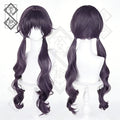 Kaoruko Waguri Cosplay Wig The Fragrant Flower Blooms with Dignity Anime Wig Long Gray Purple Synthetic Hair Heat Resistant for Halloween Costume Party(Style 5: Low Twin Ponytail Version)