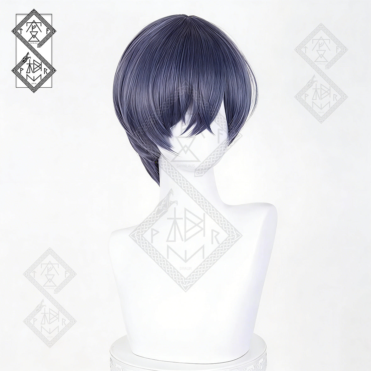Ciel Phantomhive Cosplay Wig Black Butler Blue Gray Mixed Color Anime Wig Heat Resistant Synthetic Hair(Short Hair Ver.2)