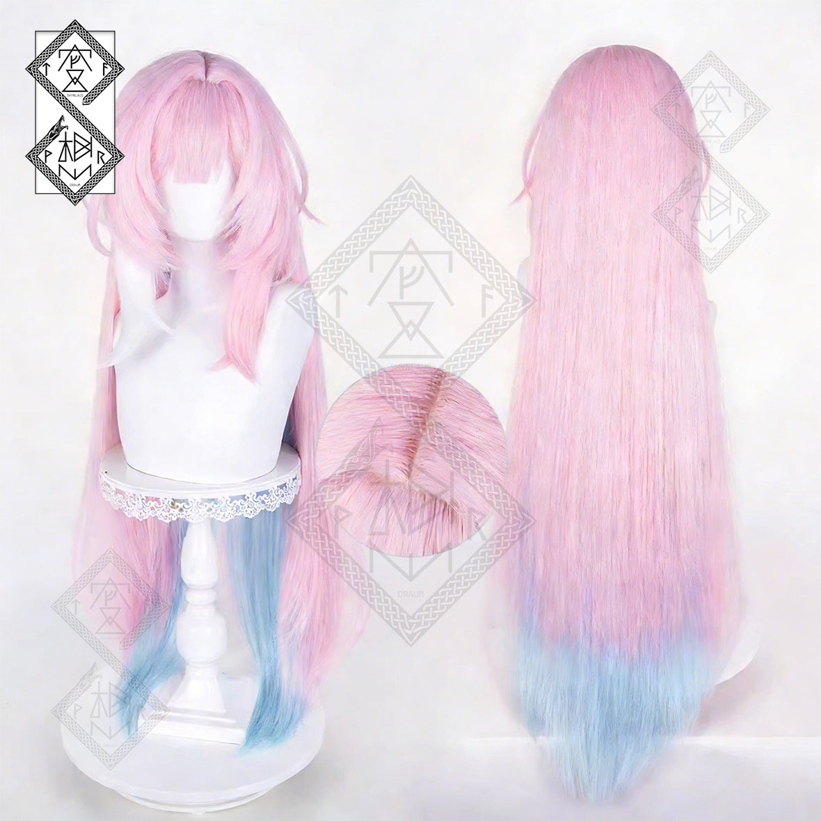 Honkai: Star Rail Cyrene Cosplay Wig – Mixed Color Fluffy Anime Hair Wig(Ver.1 Two-Tone)